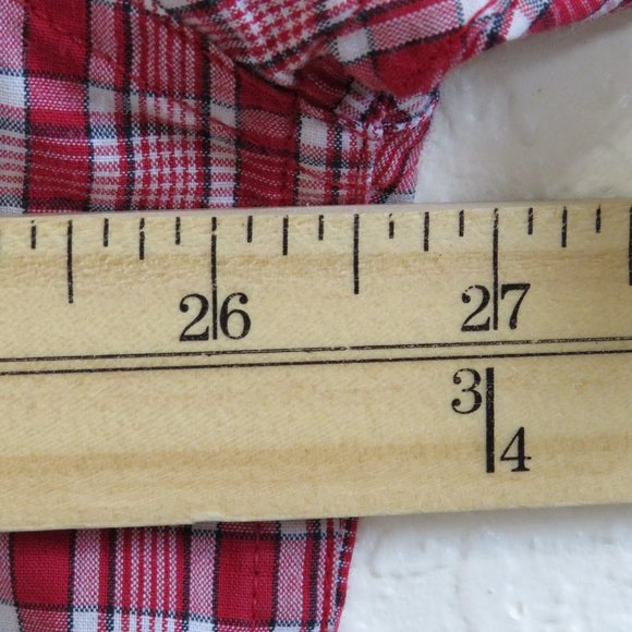 Chaps* Men's Short Sleeve Button Down Curved Hem Plaid Pocket Shirt~ Size XL - Picture 8 of 12